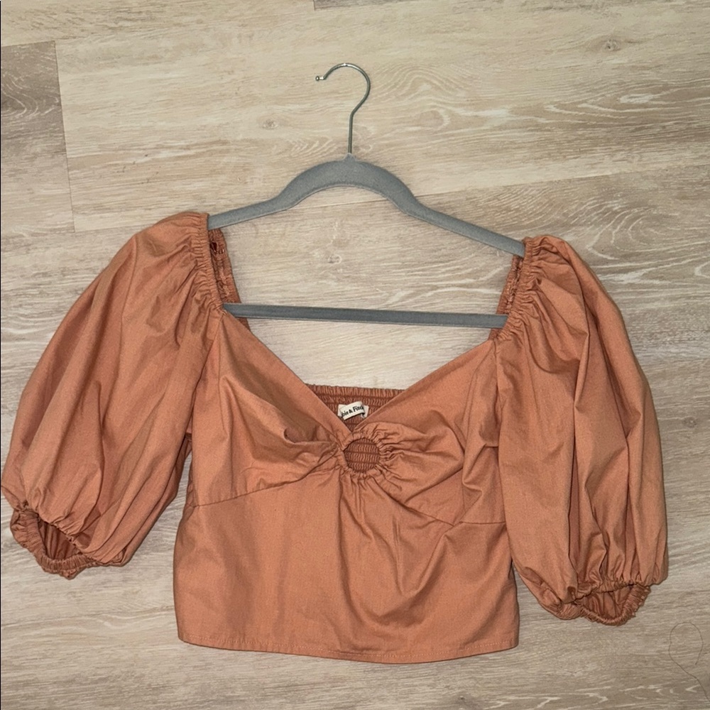 Women's Puff Sleeve Top in Rust by ASTR